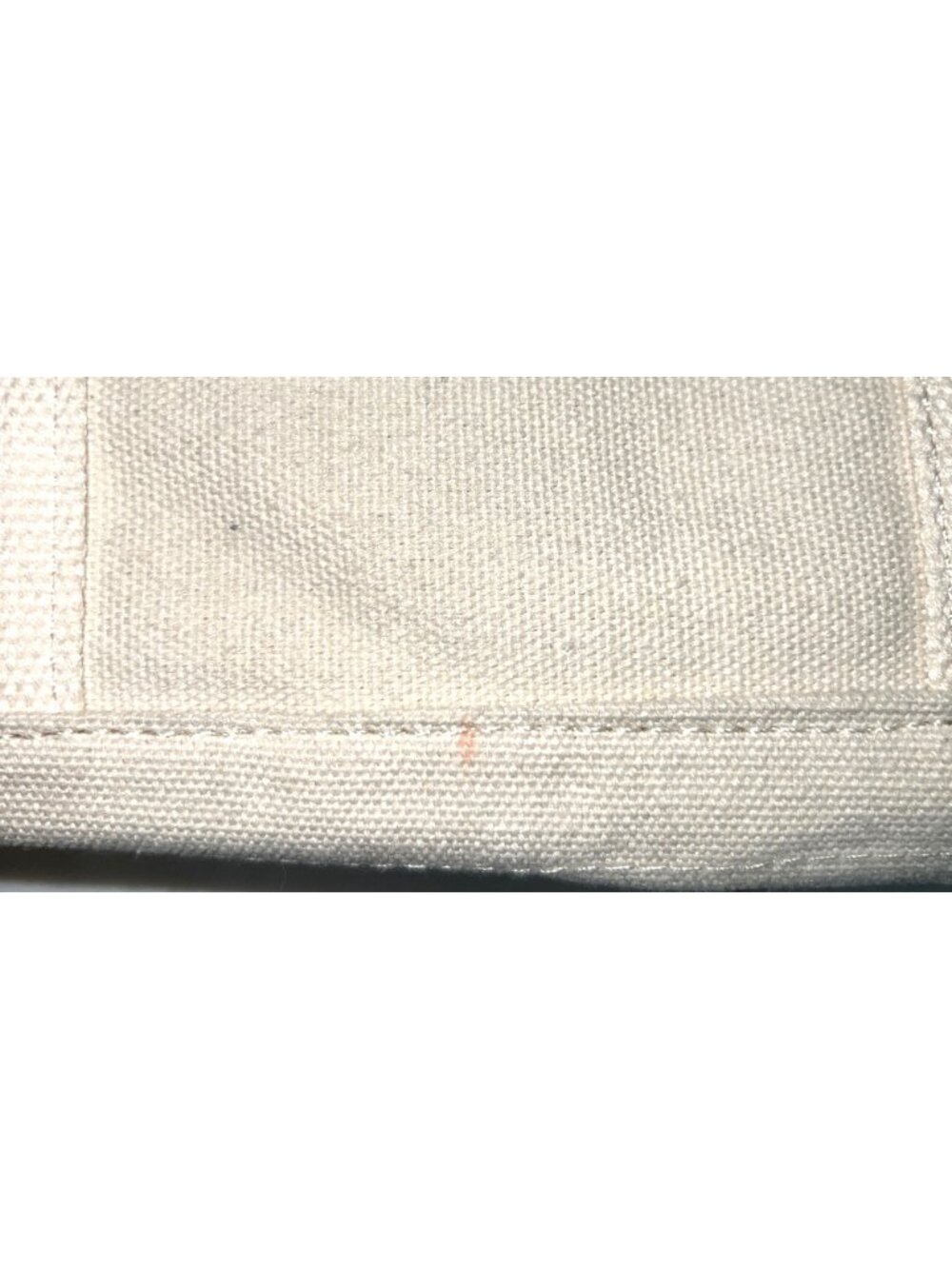 Canvas Tote Bag With Charm Womens Off-White 13" x 10" Adjustable Strap Pre-Owned - Picture 8 of 9